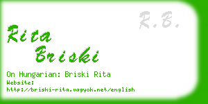 rita briski business card